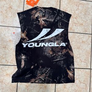YoungLA Black and Brown Sleeveless Top